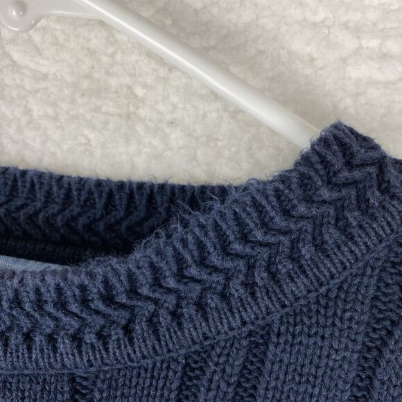 Vintage Woods‎ & Gray Sweater Mens XL Blue Cable Knit Argyle Preppy Heavy Cotton - Picture 6 of 14